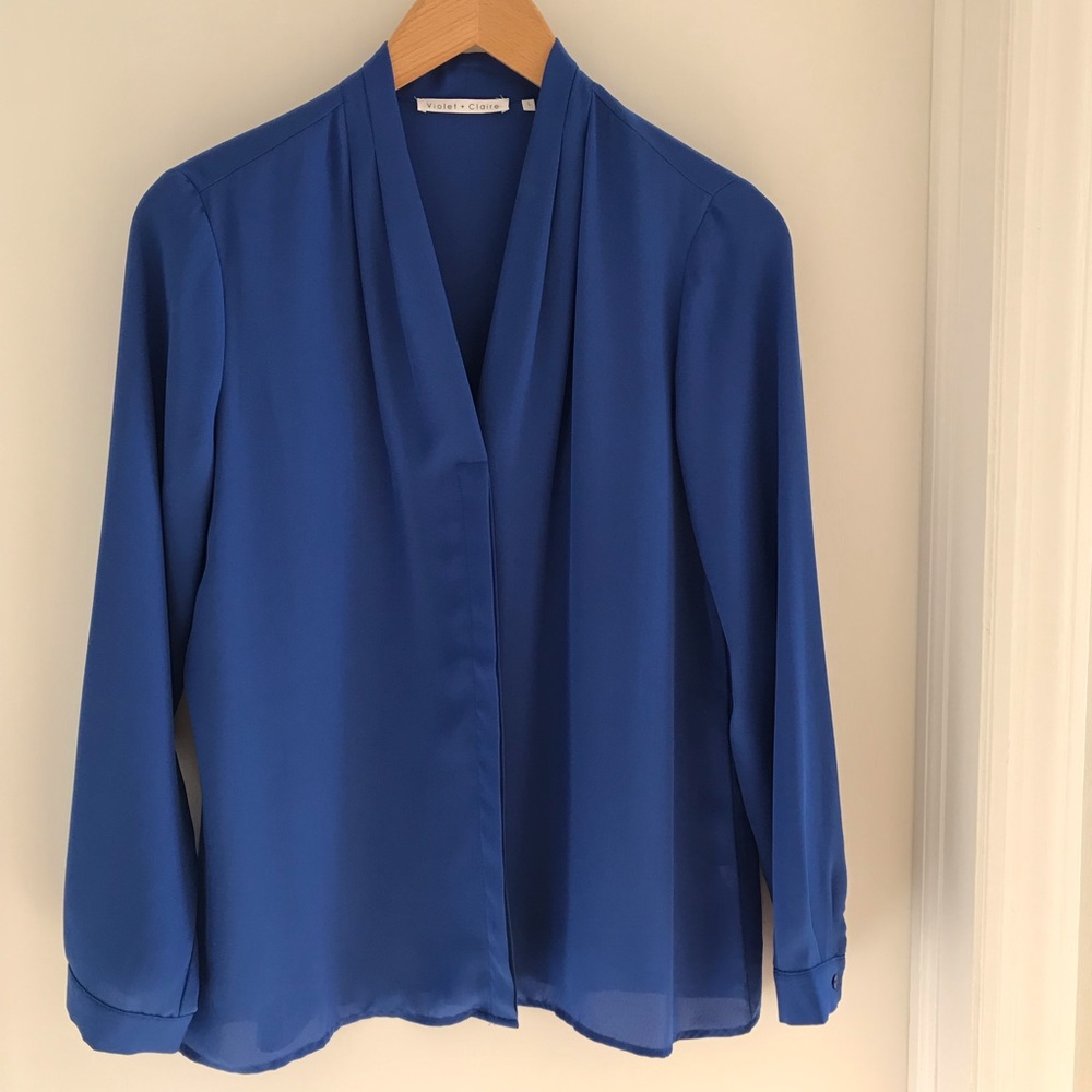 Blue flowy blouse